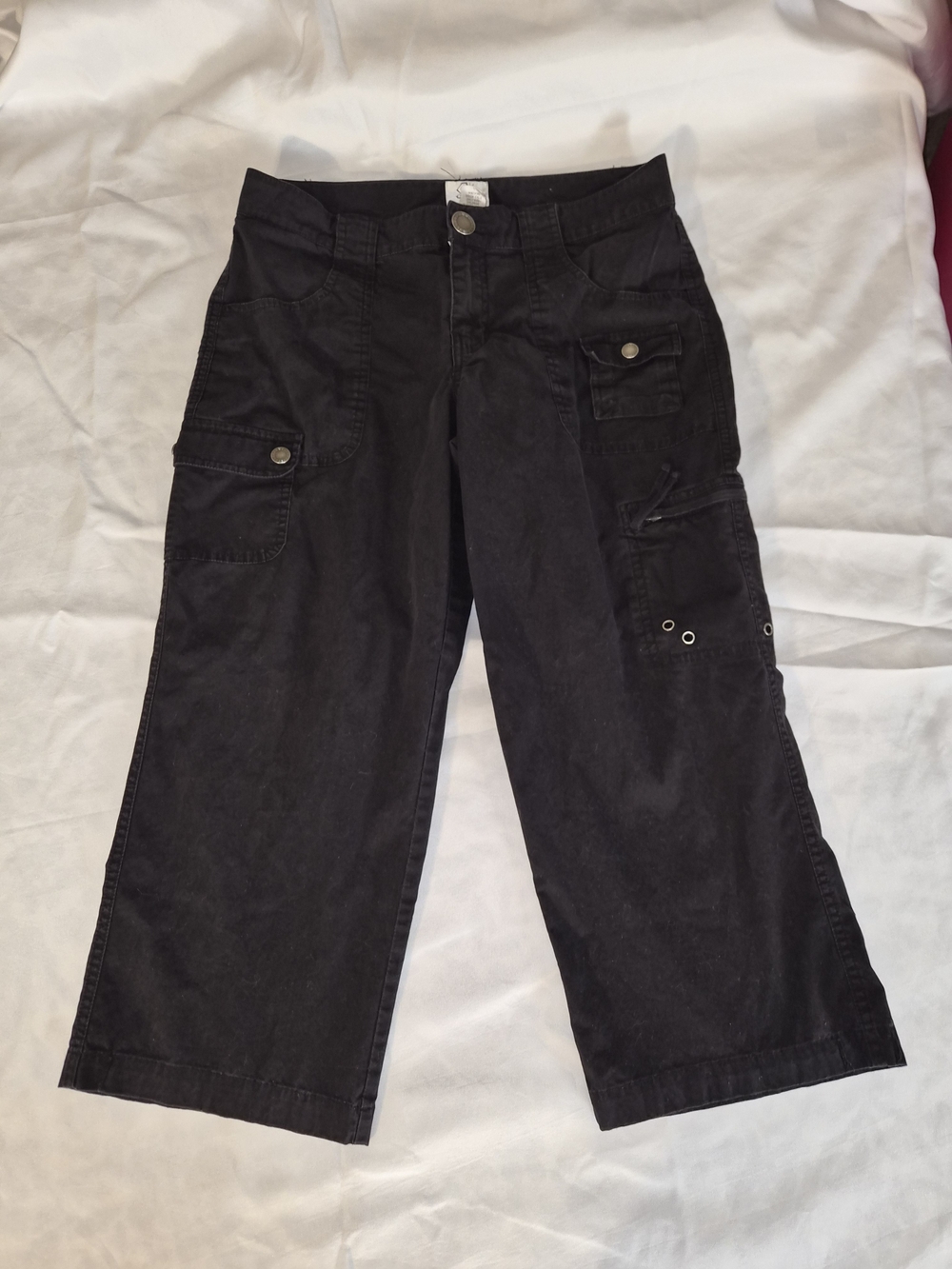Fashion Bug Black Cropped Cargo Pants